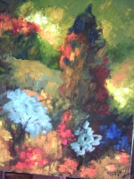 Le cyprès huile sur toile